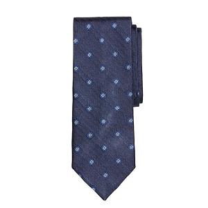 Herringbone Floral Tie - Navy